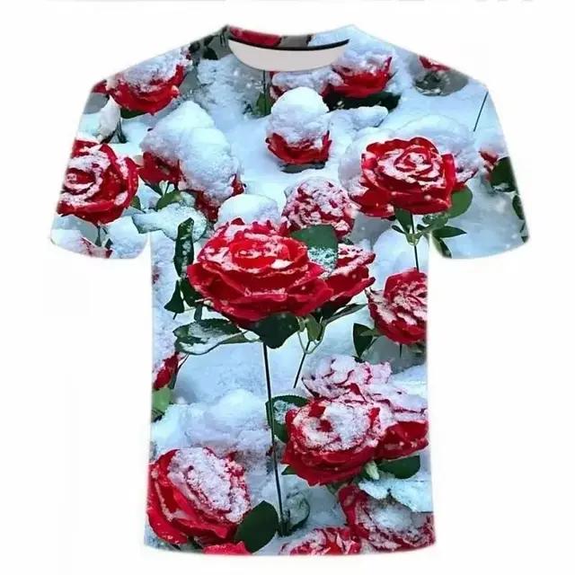 

Літні чоловічі модні креативні повсякденні модні 3d-друковані 3d-друковані моделі з короткими рукавами та фруктами та овочами, вільні індивідуальні топи з круглим вирізом 6XL