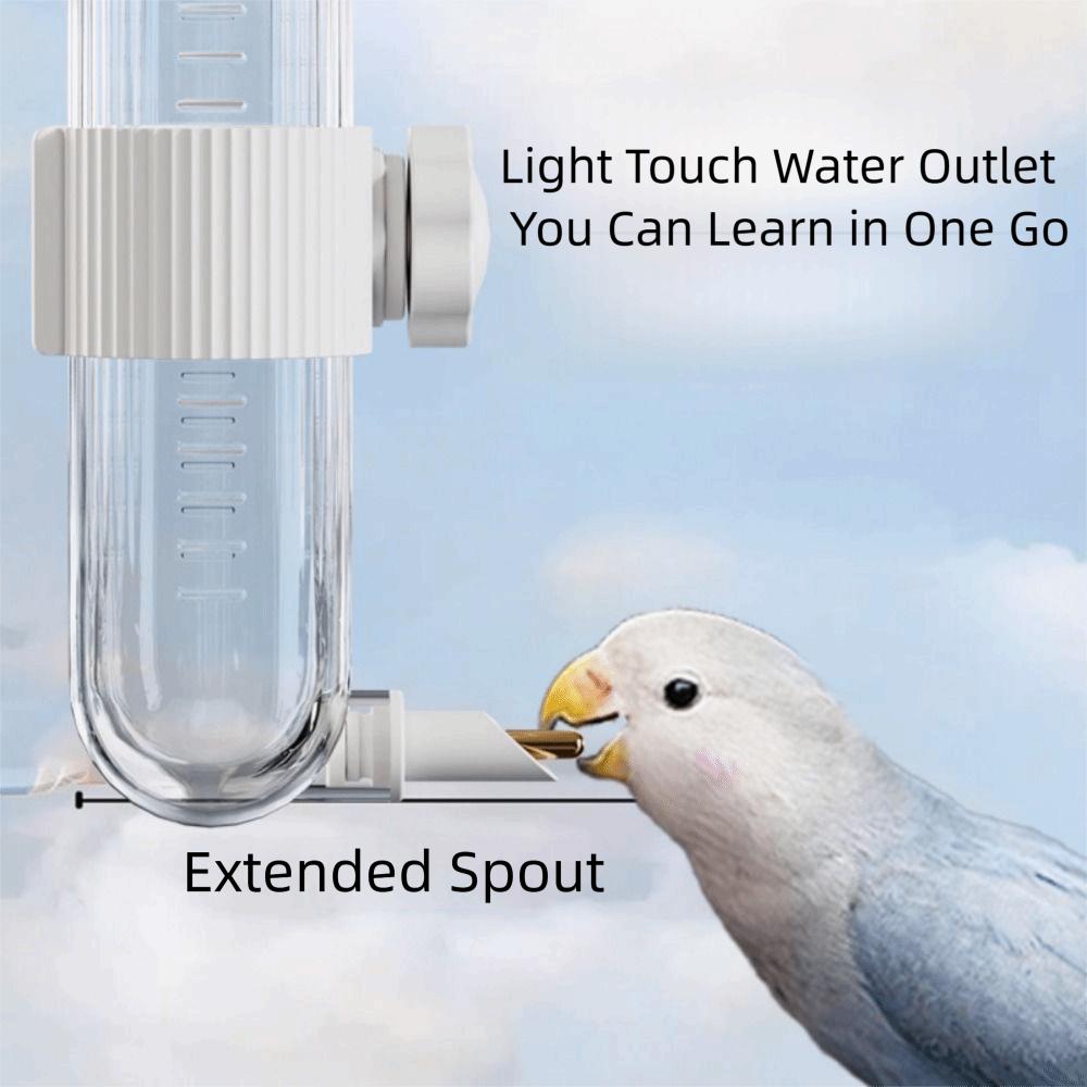 Wandmontierter Vogeltränke No Drip 360ML Kaninchenwasserspender mit Skala mit Hahn Auslauf Haustier Hängender Futterspender