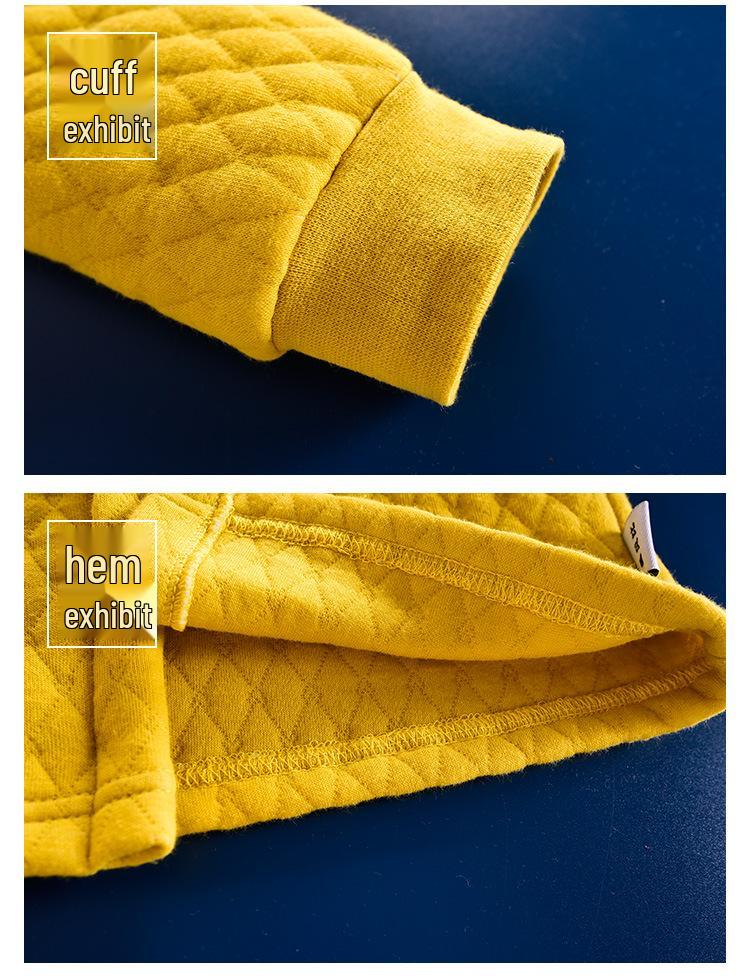 Baby Quilted Long-Sleeve Top: Unisex Three-Layer Autumn/Winter Underwear Pajamas