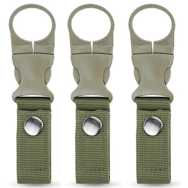 3Pcs Water Bottles Buckle Set Outdoor Nylon Webbing Tactical Waterbottle Hook Backpack Hanger Belt Water Bottle Holder Clip 4