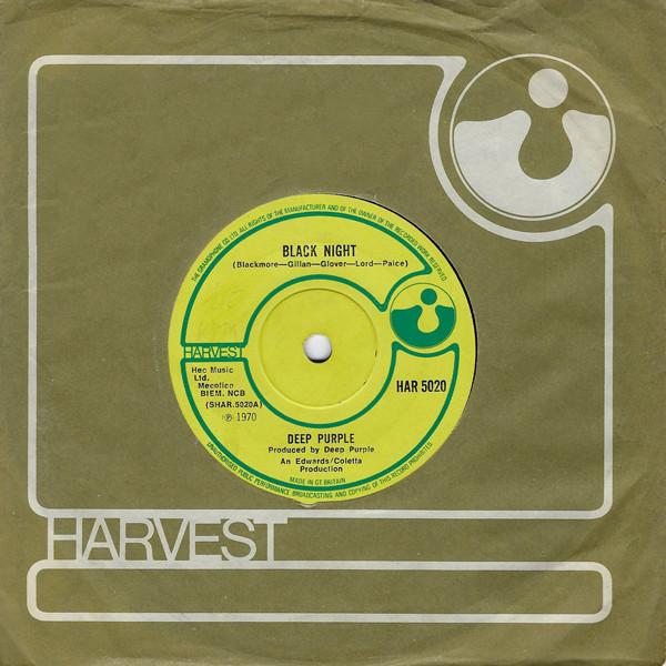 

7inch Record DEEP PURPLE - Black Night HAR5020 Harvest 1970 UK Rock Used