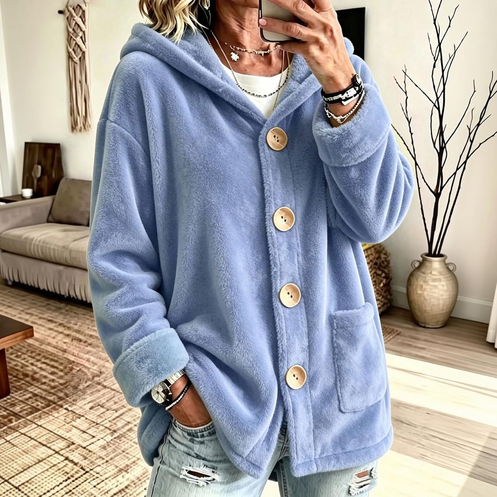 Women's Hooded Cardigan Loose Fit Oversized Open-Front Jacket