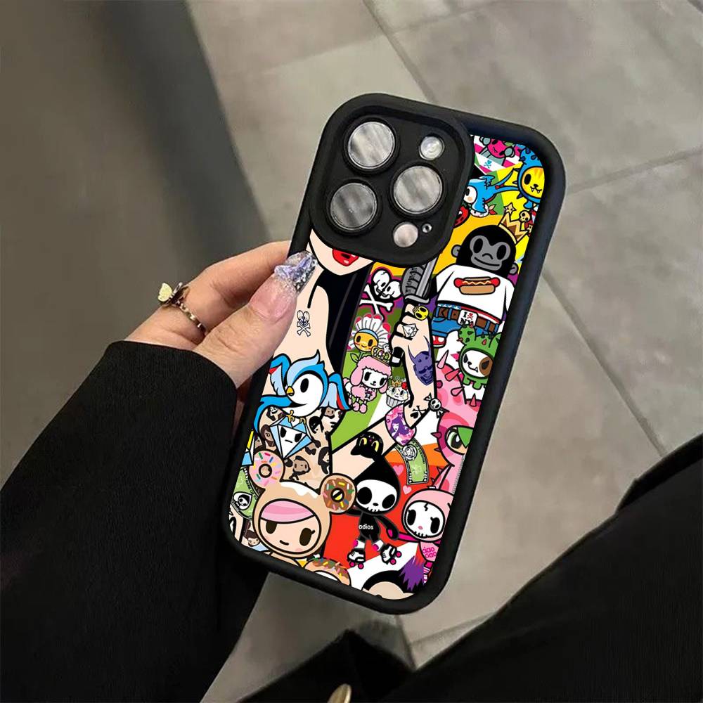 Japan Tokidokis For iPhone 17 16 15 14 13 12 11 Pro Max Plus Black Full Coverage Soft Funda Silicone Cover