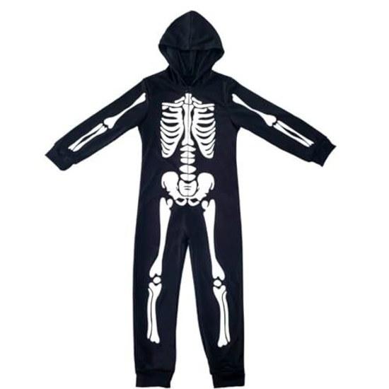 COSSA Halloween Cosplay Kids Glow-in-the-Dark Skeleton Boys Costume Children Jumpsuit Unisex Event Performance Outfit