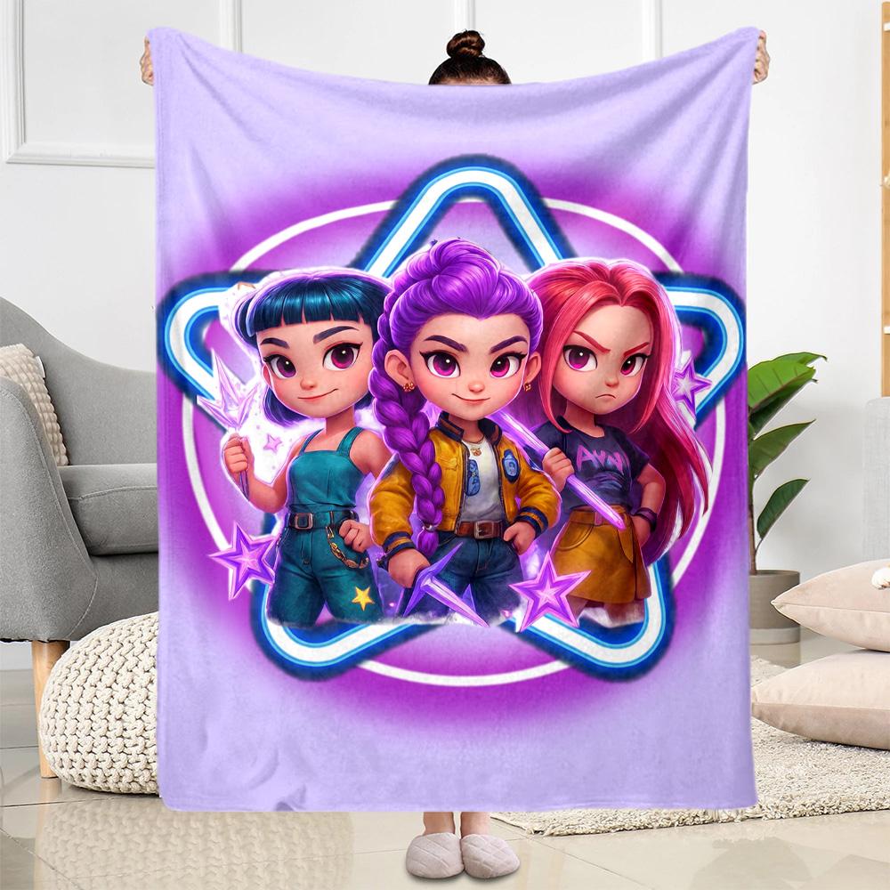 K-pop Stars Shine Bright Blanket Soft & Cozy Great for Bed Office Chair Livingroom Four Seasons Multipurpose Modern Style