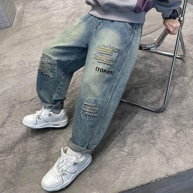 Boys' Jeans Spring and Autumn Styles Children's Pants Long Pants Cool and Trendy Pants