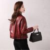 Autumn and Winter New Genuine Leather Coat Women's Short Oil Wax Sheepskin Small Leather Coat Jacket
