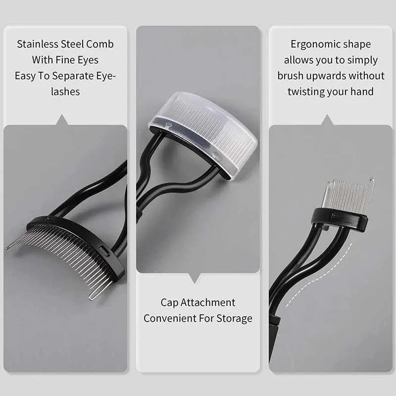 Black Eyelash Curler Comb Makeup Tool Applicator Eyelashes Brush Eyebrow Curler Eyelash Comb Curler for Beautiful Lashes