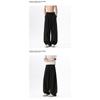 Vintage Linen Wide Leg Pants Elastic Waist Draped Loose Baggy Trousers Summer Casual Streetwear Long Pants