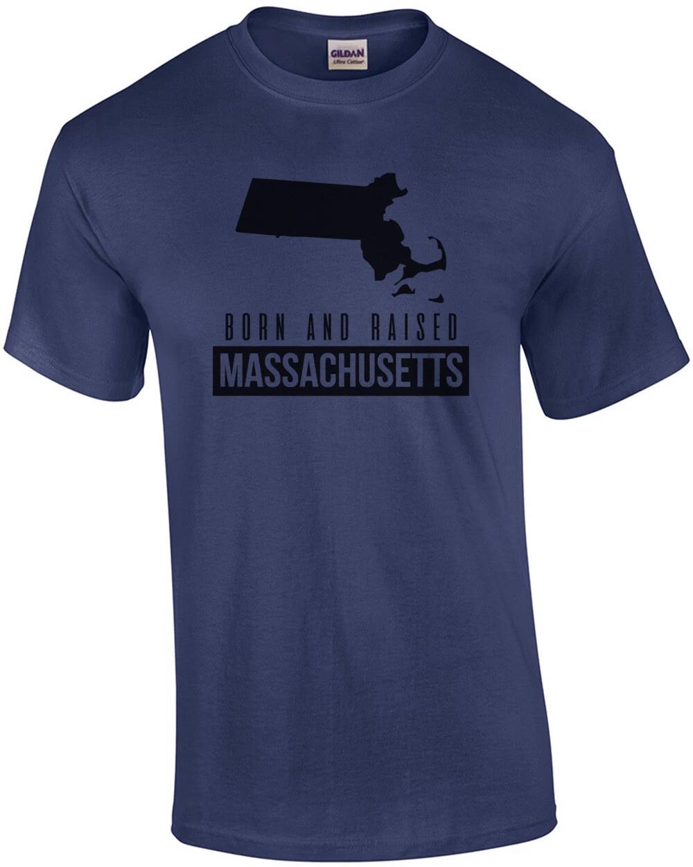 Born and Raised Massachusetts T-Shirt 2XL