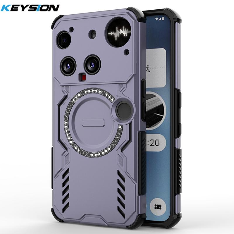 

KEYSION Hollow Heat Dissipation Case for Nothing Phone 3 Silicone+PC Magnetic Cooling Shockproof Phone Cover for Nothing Phone 3 for Nothing Phone 3 фиолетовый