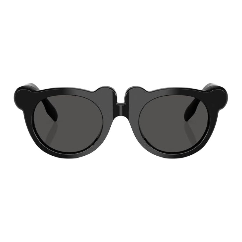 Burberry Bears Ears Design Plate Frame Acetate Irregular Sunglasses Kids Black