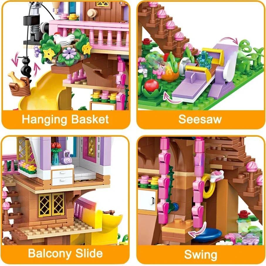 685pcs Building Blocks Friendship Tree House Villa Castle Classic Friend Girl's Model Figures Toy for Kids Birthday Gift