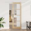 vidaXL Sliding Door with 'ORKDAL' Hardware Kit Solid Wood & Glass 3331883