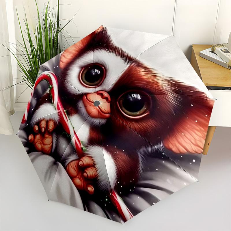 

1pc Gremlins Automatic Folding Umbrella - Sturdy 8-Rib Polyester Canopy,Sun-Defying Travel Companion yy251023145