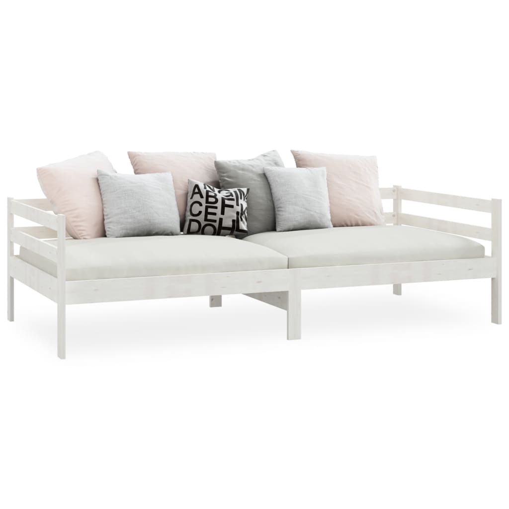 Vidaxl Daybed, White, Solid Pine Wood, 90X200 Cm