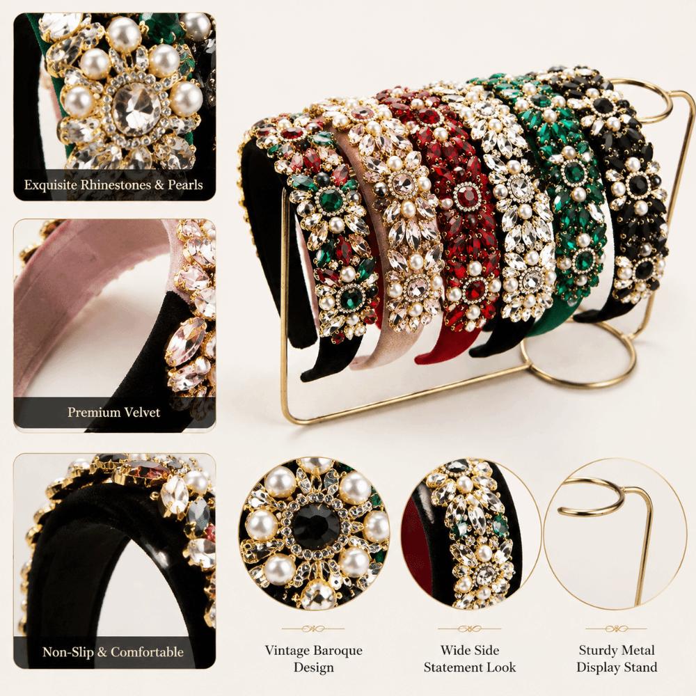 Hair Clip Rhinestone Headband Shiny Color Drill Vintage Crown Headband Wedding