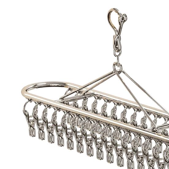 Clothes Drying Rack with Clip Strong Clamps No Rust Dryer Durable Stainless Steel Hanger for Socks And Underwear