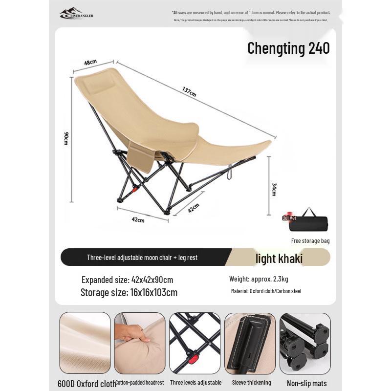 Adjustable Outdoor Folding Recliner Chair with Three-Position Backrest - Perfect for Office, Camping, or Relaxation