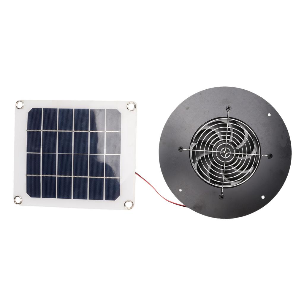 Solarbetriebener Abluftventilator 10W Monokristallines Silizium Solarpanel Runder Lüfterbausatz für Haustierhaus