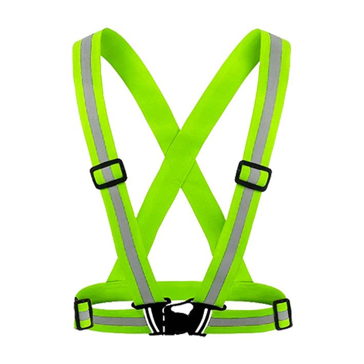 Gilet Riflettente Regolabile - Tracolla Elastica di Sicurezza per Corsa Notturna e Ciclismo