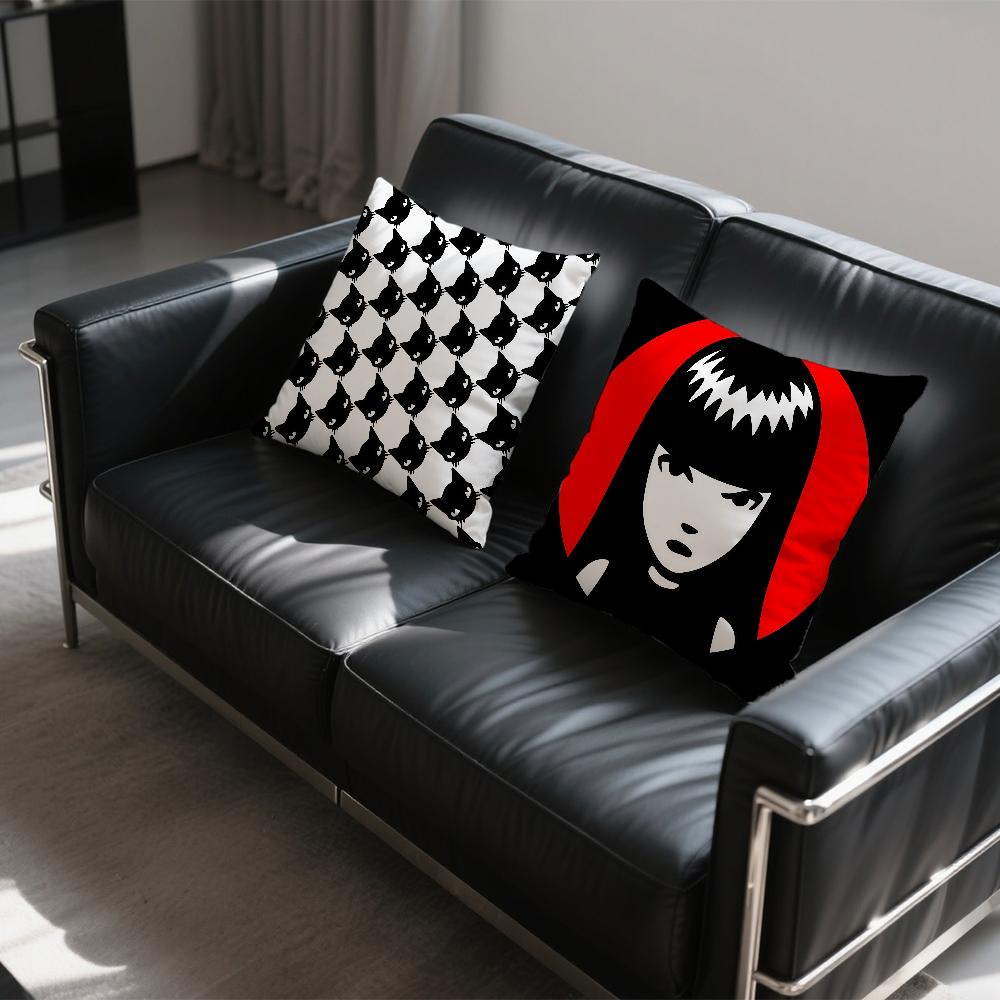 E-Emily S-Strange cushion cover Square Sofa Cushion Cover Casual Skin-Friendly Comfortable Pillow Cover