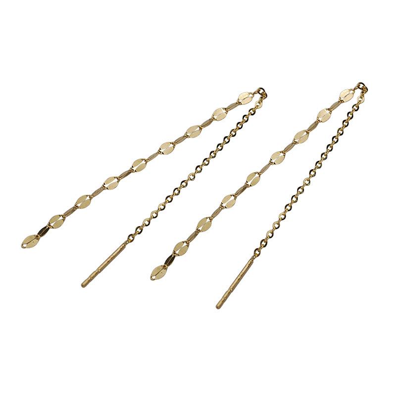 14K Goldplattierte S925 Sterling Silber Lippenketten Quastenohrringe - Eleganter Sommerstil