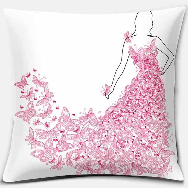 Pink Series Printed Pillowcase Home Decor Car Sofa Cushion Cover