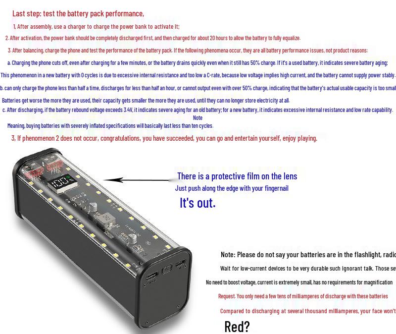 8-Section 18650 Battery Box DIY Kit: Solder-Free Quick Charge Power Bank Shell
