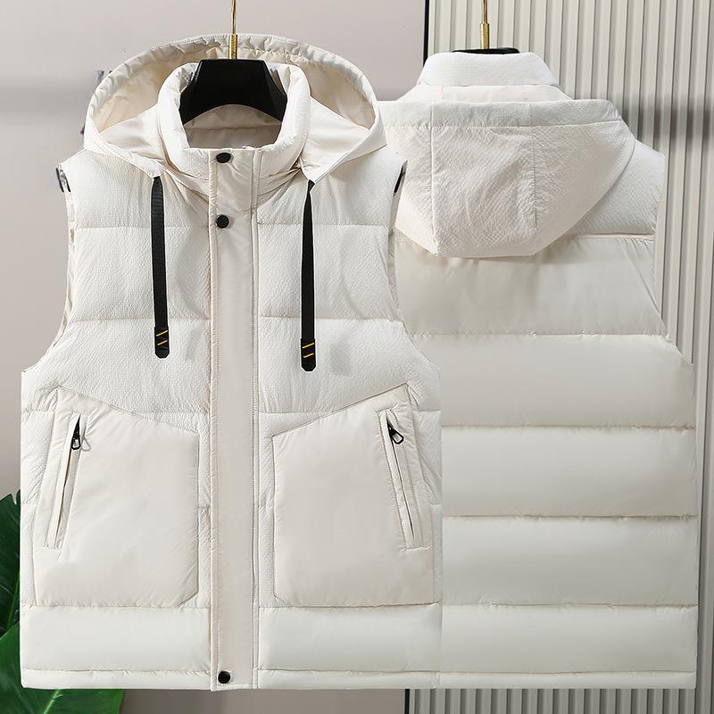 

Add Fertilizer To Increase Thickening Autumn and Winter Casual Men s Vest Jacket S бежевый