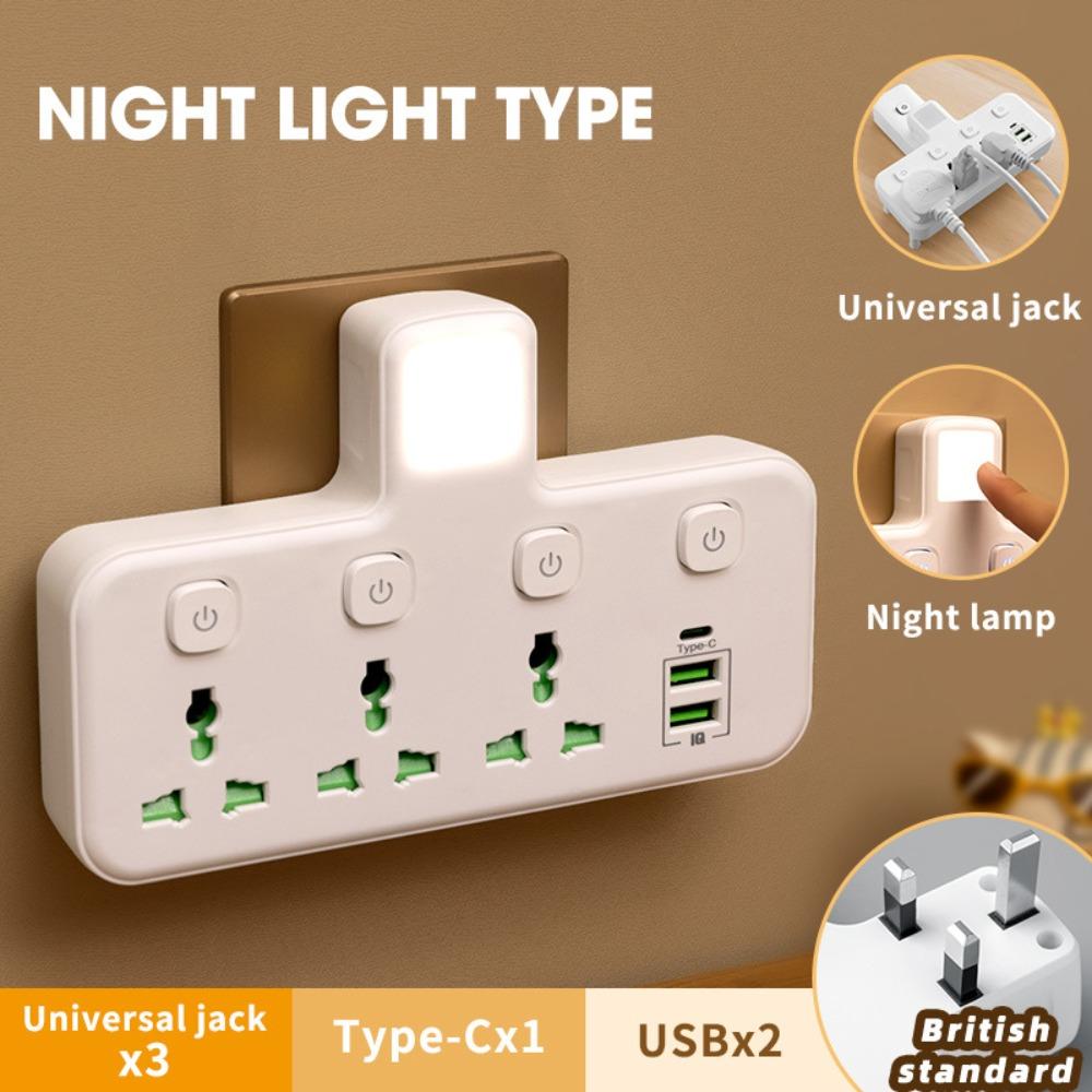 Light Indicator AC Power Strip Durable Wall Mounted Socket  Home Office