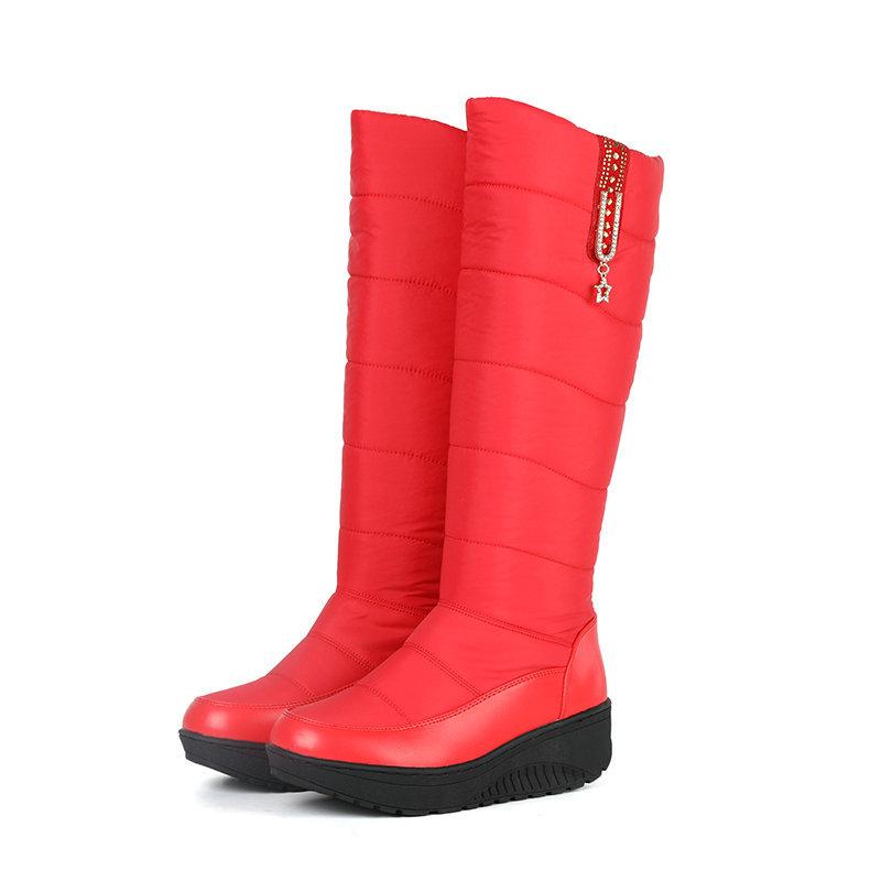 New Winter Women Fur Shoes High Quality Warm Snow Boots Comfortable Knee High Boots Outdoor Waterproof Long Boots Size 35-44