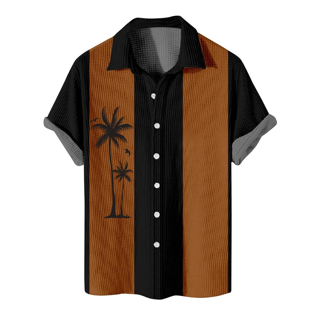 Chemises à manches courtes à boutons imprimés hawaïens pour hommes Chemises à manches courtes à la mode décontractée pour hommes