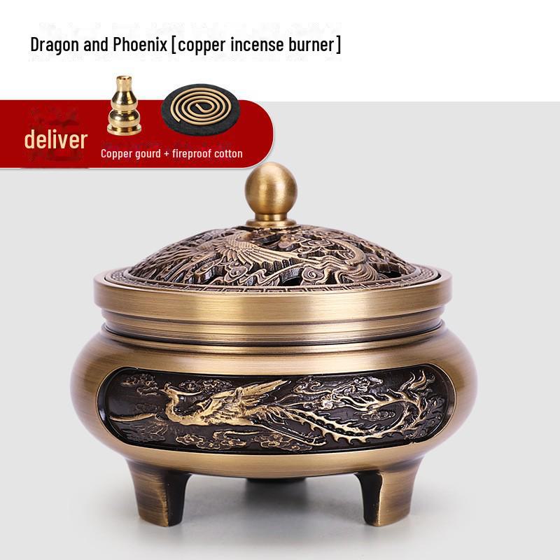 Jinlian Räuchergefäß aus Messing mit flachem Boden für den Heim- und Innenbereich