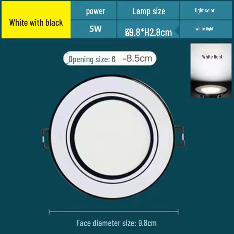5W Dimmable Ceiling Downlight with 3-Color Settings