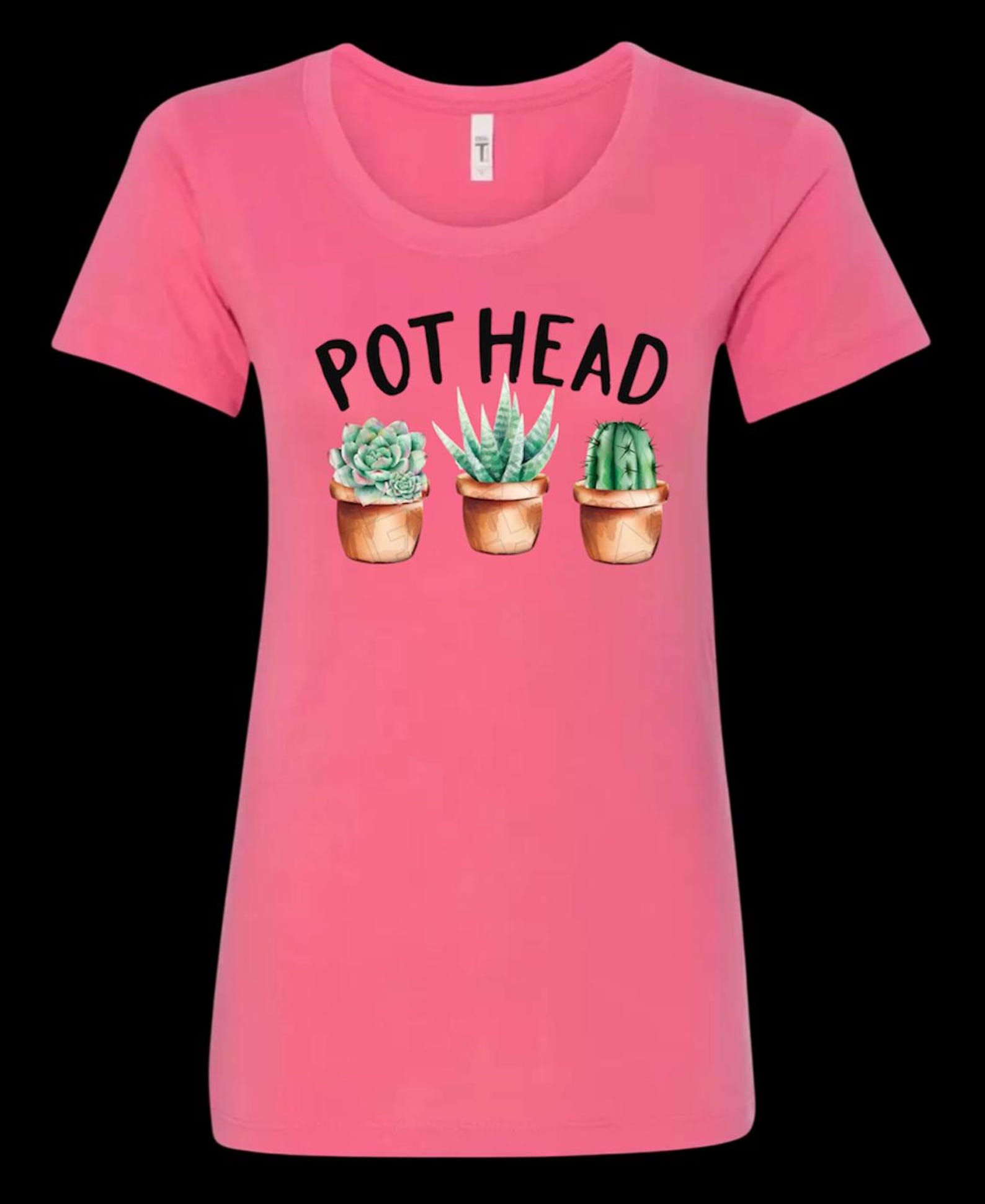 Funny Plant Lover Tee – Pot Head Succulent Graphic Shirt S
