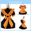 Feminine Lolita Halloween Party Dress With Pumpkin Apron And Headdress