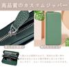 Long Large Capacity Genuine Leather Long Wallet with Automatic Receipt and Coin Popular for Women In Their and Long Dark Green [Peabownn] Women's