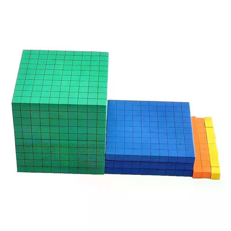 Kids Math Plaything Math Blocks Ten Blocks Complete Set Plastic Base Ten Set Cube Kids Math Plaything Counting Cubes Set
