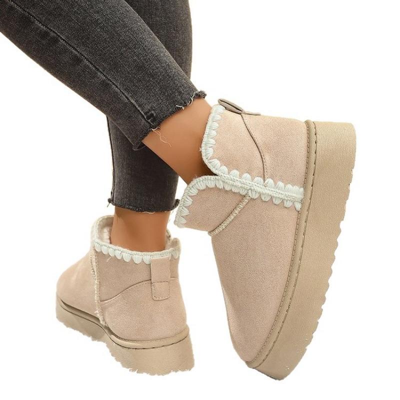 Winter new thick-soled velvet thickened snow boots for women, large size warm sewing bag, short boots, cotton shoes for women