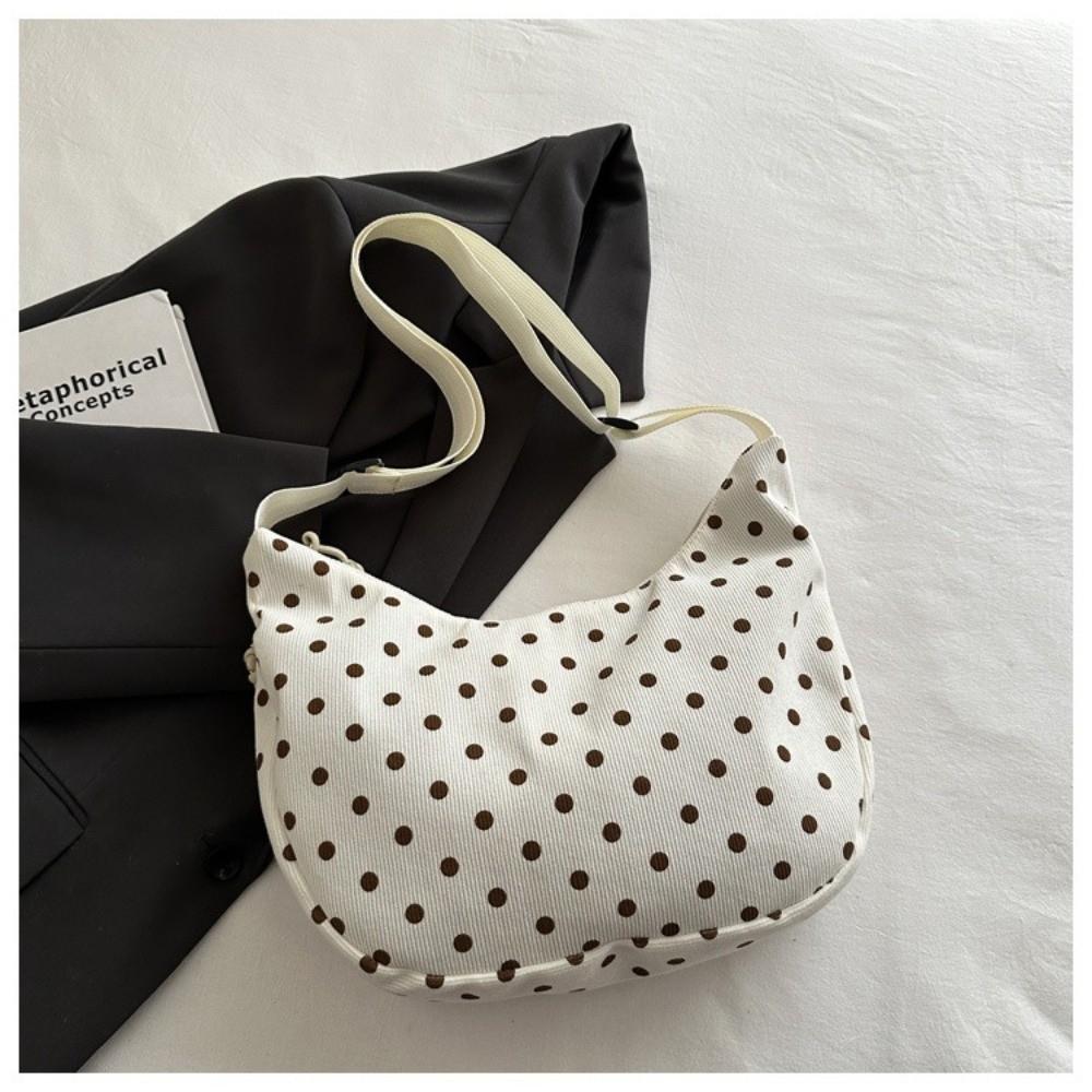 Casual Polka Dot Shoulder Bags Large Capacity Adjustable Strap Crossbody Bags Bow Underarm Bags