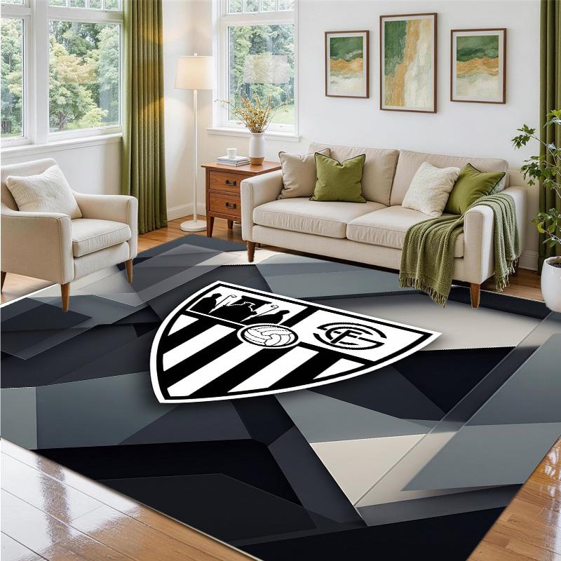 Sevilla FC Design Crystal Velvet Rug Soft Decorative Mat for Bedroom Entrance