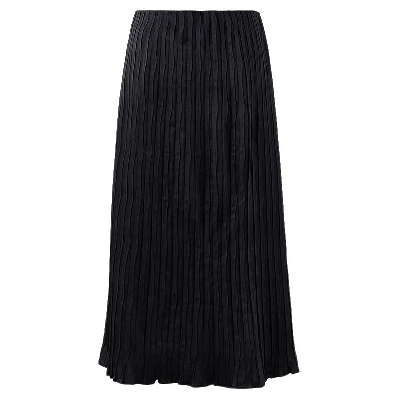 Elegant Pleated Midi Skirt L