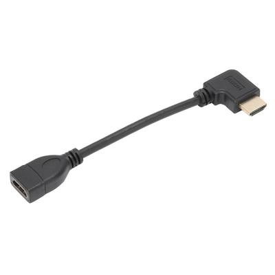 HD Multimedia Interface Cable 0.15m 0.5ft Extender High Speed Left Bend 90 Degree Male To Female