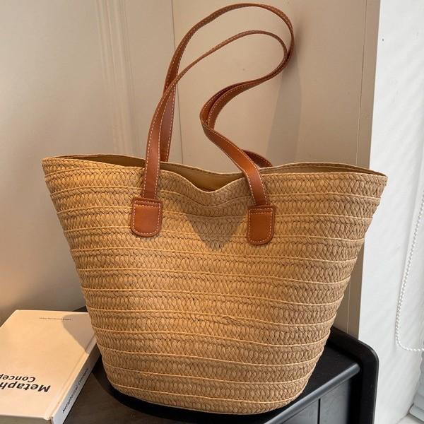 Pletená taška s velkou kapacitou Dámská nová ležérní taška přes rameno Plážová taška na dovolenou u moře