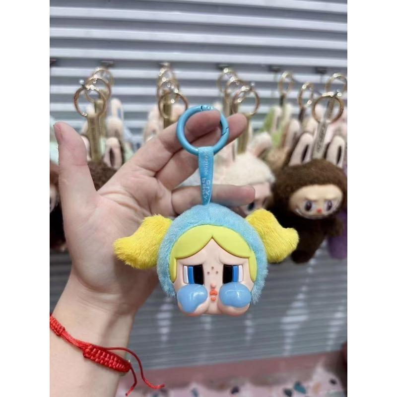Crybaby Powerpuff Girl Series Plush Doll Keychain Bags Pendant Room Decoration Birthday Gift Mysterious Box Kid Toy
