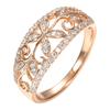 Rose Gold Plated Floral Design with Sparkling Zirconia Accents, Elegant Jewelry for Women