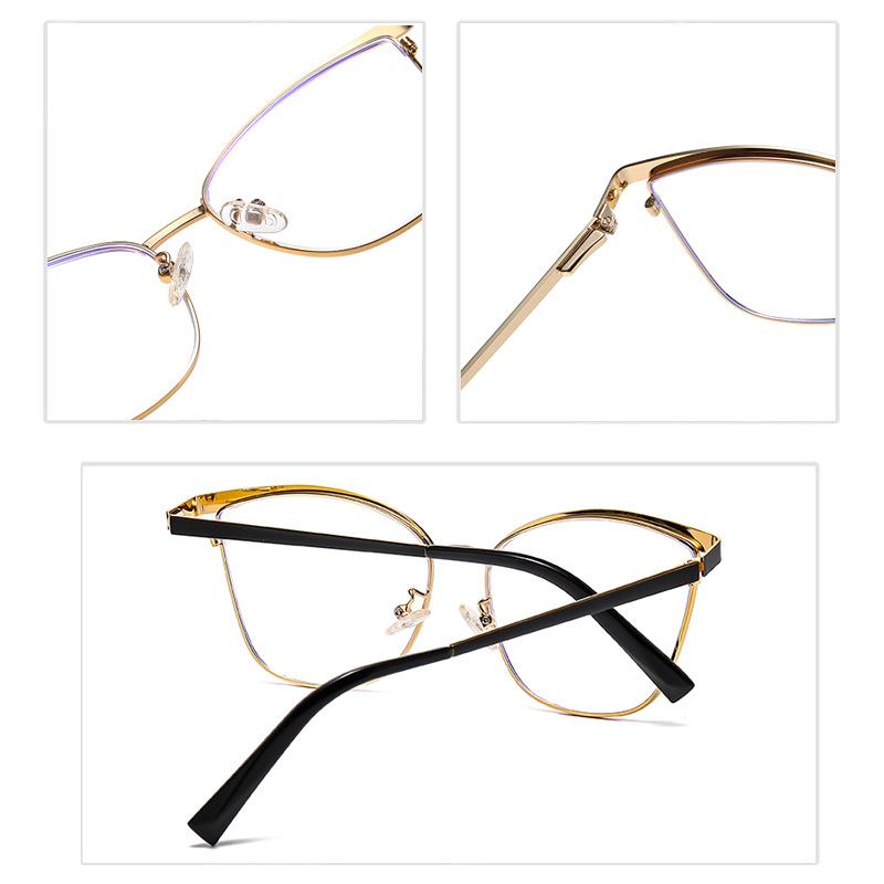 95783 Metal Eyebrow Trendy Anti-Blue Flat Mirror, New Spice Girl Ins Wind Street Shot Glasses Frame