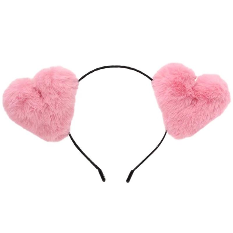 Love Heart Headband Plush Hairband Female Hairhoop Festival Gathering Headpiece Valentine Love Hairband Hair Decors