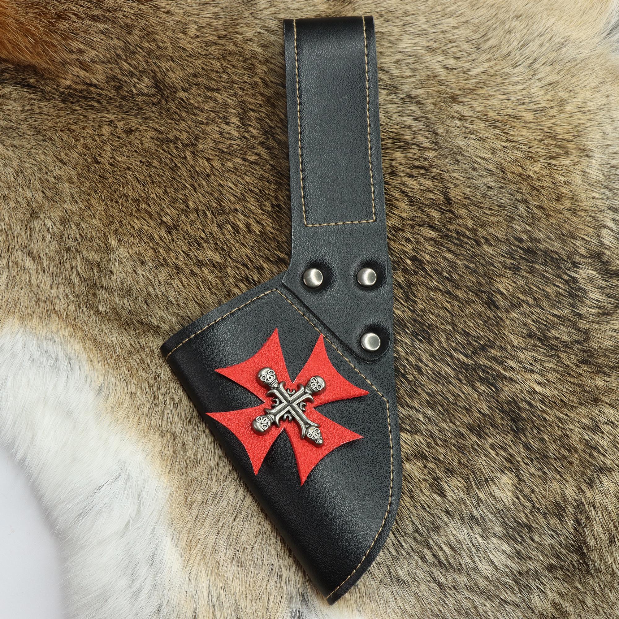 

Medieval PU Leather Knight Sword Scabbard Viking Knight Leather Knife Holder Role Playing Live Action Role Playing Accessories чорний